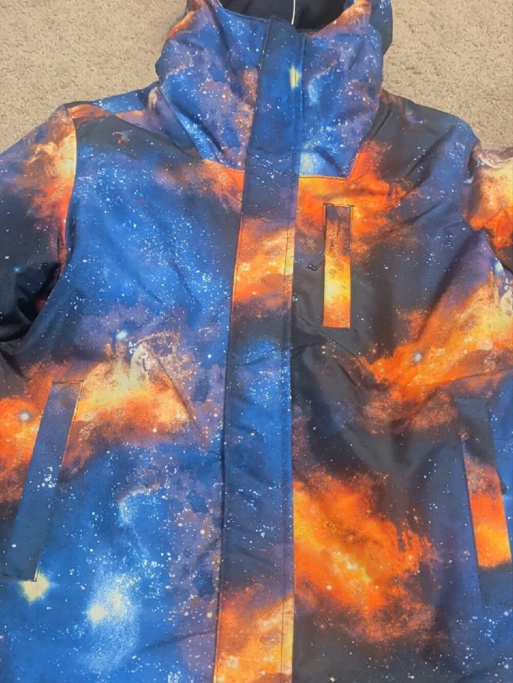 The Children's Place Galaxy-Print Hooded Raincoat - Blue & Orange